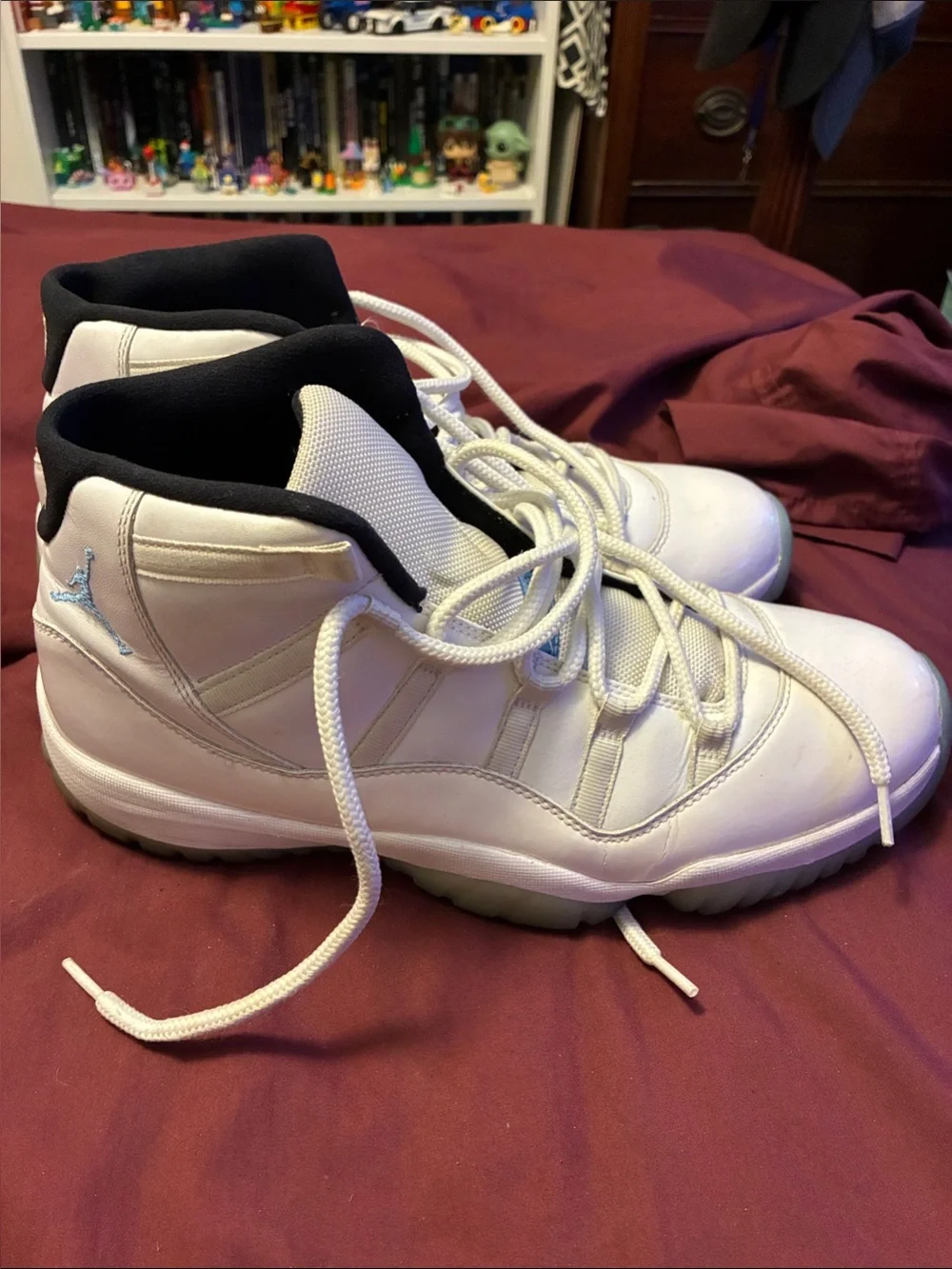 Jordan 11 Retro Legend Blue 2014 White and Black Men's Low-Top Athletic Sneakers